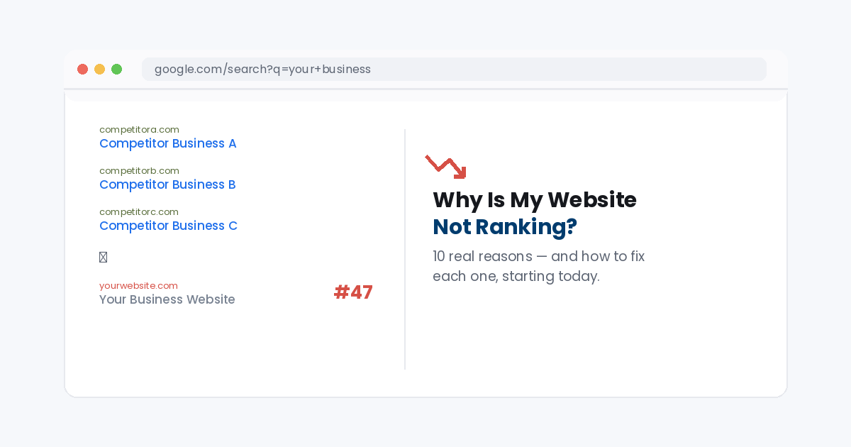 why is my website not ranking on Google